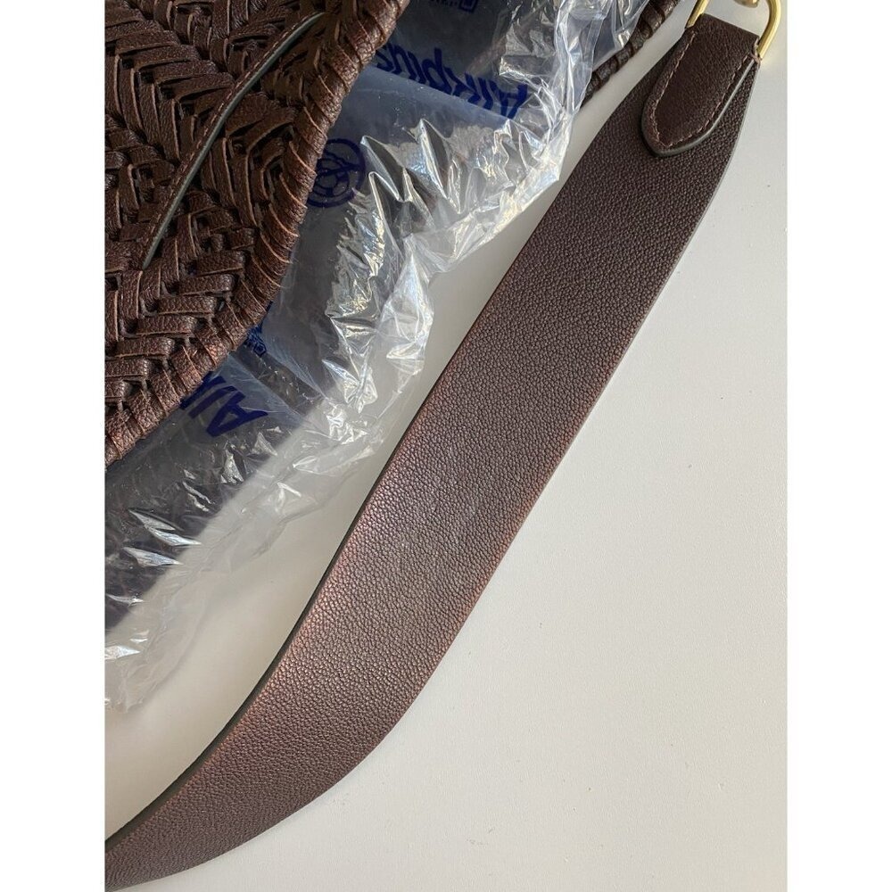 Anya Hindmarch Neeson Leather Woven Bucket Bag Rosewood Brown Tassel - Picture 17 of 17